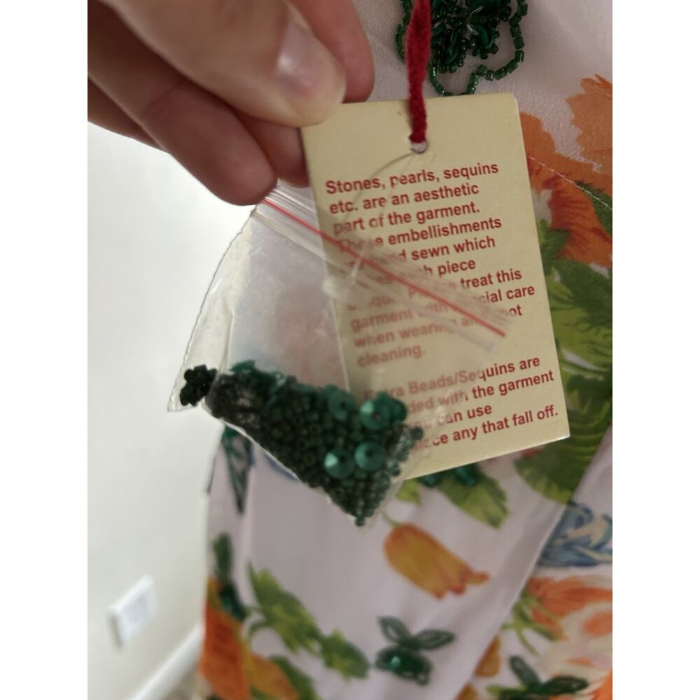 Raga Anthropologie Beaded Sequin Floral Mini Dress S Sleeveless Boho NWT - Picture 14 of 16